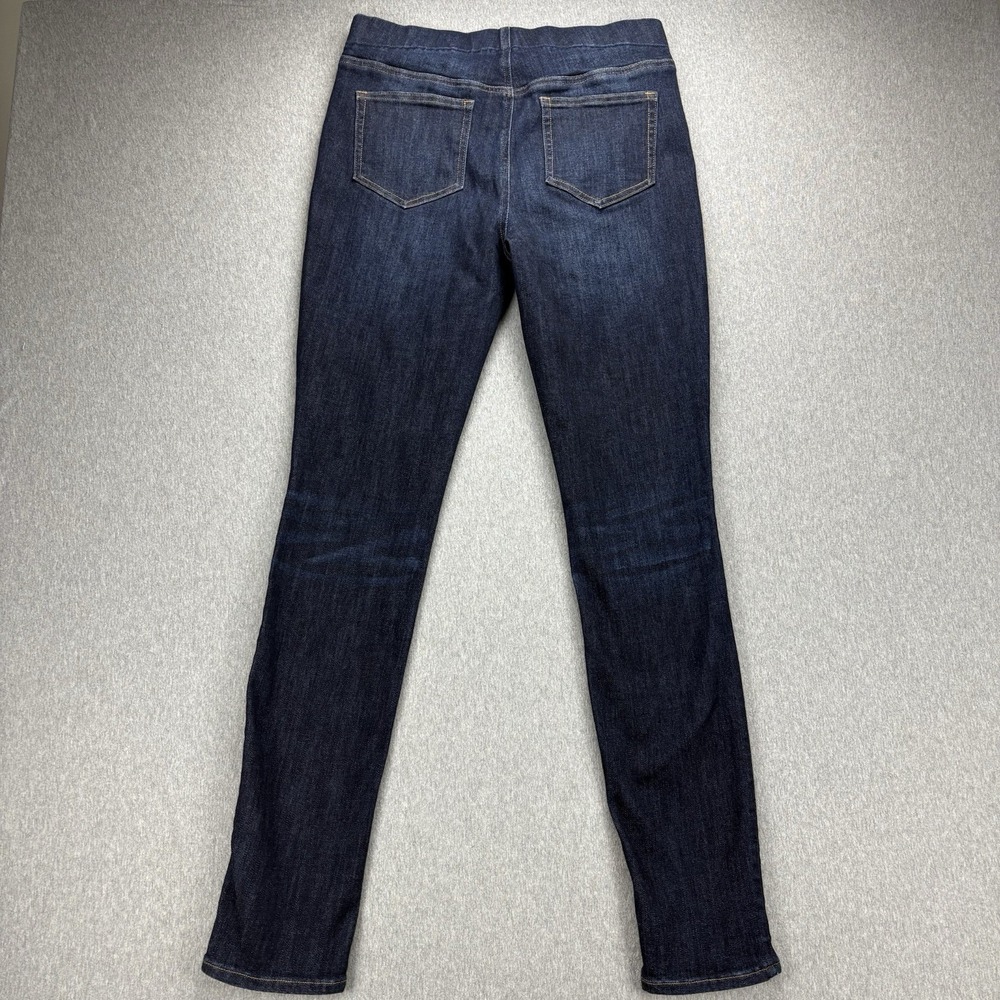 Lands End Jeans Womens 8 Navy Jeggings Dark Wash Mid Rise Pull-On Skinny Retro - Picture 2 of 10
